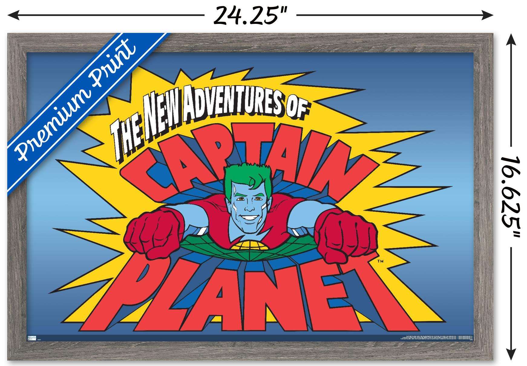 Captain Planet and The Planeteers - Logo Wall Poster, 14.725" x 22.375", Framed