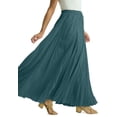 thumbnail image 3 of Jessica London Elastic Waist Cotton Flowing Maxi Crinkled Skirt, 3 of 5
