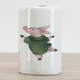 thumbnail image 2 of Farm Animal Ceramic Toothbrush Holder, Image of Drawn Dancing Pig in Warm Sweater, Decorative Versatile Countertop for Bathroom, 4.5" X 2.7", Rose Reseda Green White, 2 of 4