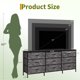 thumbnail image 5 of Gran capacidad de almacenaje + Cajonera ancha de 9 cajones – Estructura metálica y superficie de madera – Organizador para dormitorio, salón, recibidor o pasillo – Estilo moderno – 160×68×35 cm, 5 of 8