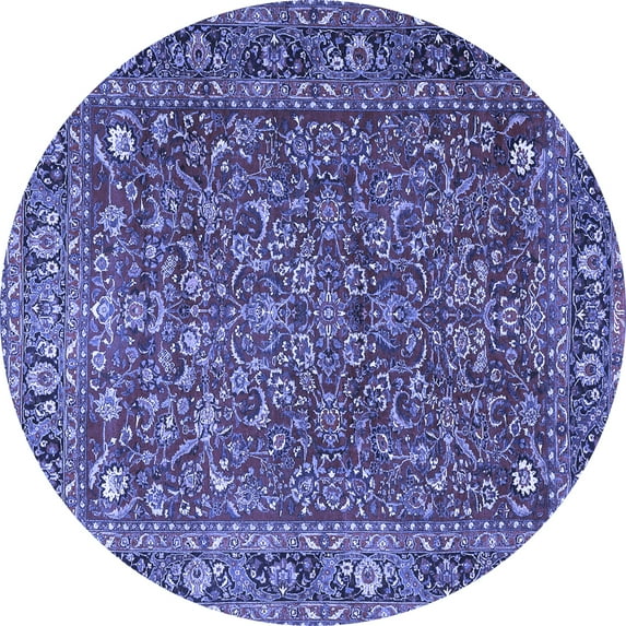Ahgly Company Indoor Round Persian Blue Traditional Area Rugs, 5' Round