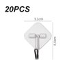 thumbnail image 2 of Adhesive Hook 20PCS White PlasticShaped Damage-Free Hanging Wall Hooks, 2 of 6
