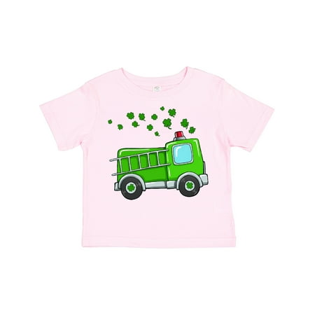 

Inktastic St. Patrick s Day Green Fire Truck with Clovers Gift Toddler Boy or Toddler Girl T-Shirt