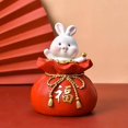 thumbnail image 3 of Lucky Rabbit Statue Money Box Figurines Home Decor Piggy Bank Storage Case for Bedroom 8.5cmx8.5cmx13cm, 3 of 9