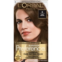 Get Gorgeous Locks with L'Oreal Paris Superior Preference Fade-Defying   Shine Permanent Hair Color - 6 Light Brown, Your Perfect Hair Dye Companion - Pack of 1!