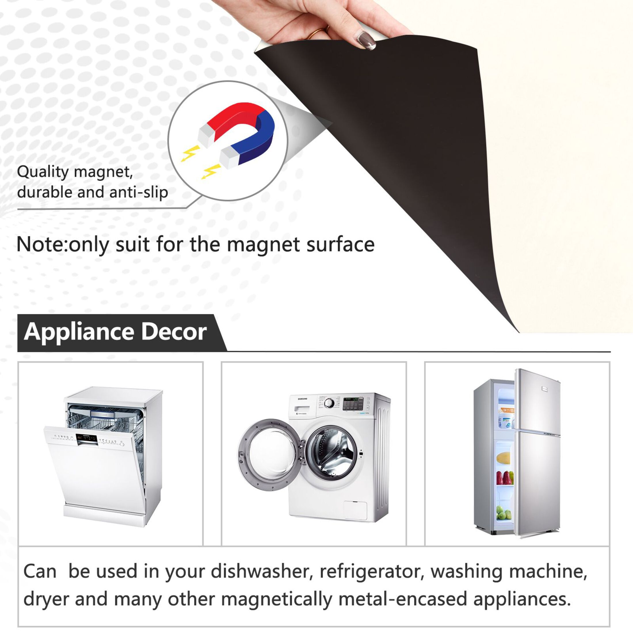 Dishwasher Magnetic Sticker 23x26 Inch Refrigerator Magnetic Sticker Washing Machine Magnetic Sticker Kitchen Panel Magnetic Sticker Home Decor Ink Wash Painting