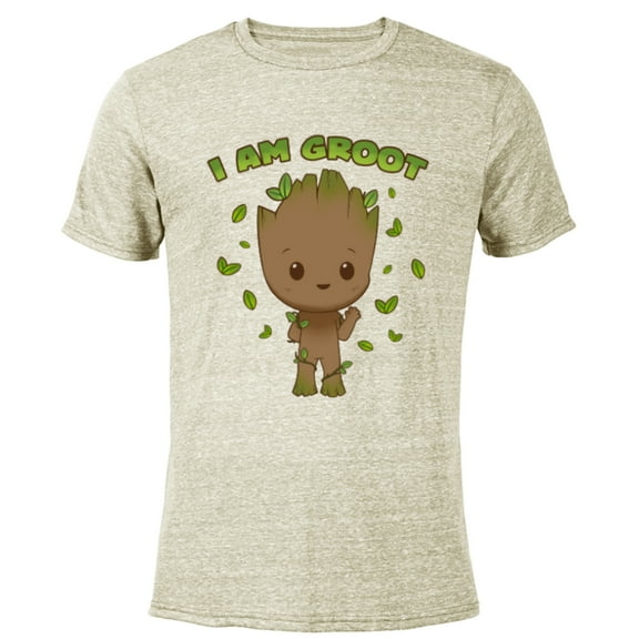 Marvel Studios I Am Groot Says Hello - Short Sleeve Blended T-Shirt for Adults - Customized-Yellow