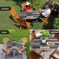 thumbnail image 4 of Navy Blue Brown Wood Round Tablecloth for 45-54 Inch Tables, Fitted Table Cover with Elastic Edge, Farmhouse Vintage Wooden Waterproof Outdoor Table Cloth Protector for Patio Garden Dinner Picnic, 4 of 9