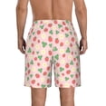thumbnail image 3 of Kdxio Strawberry And Flowers Pattern Mens Casual Shorts - Drawstring Summer Beach Sports Shorts for Men, 3 of 9