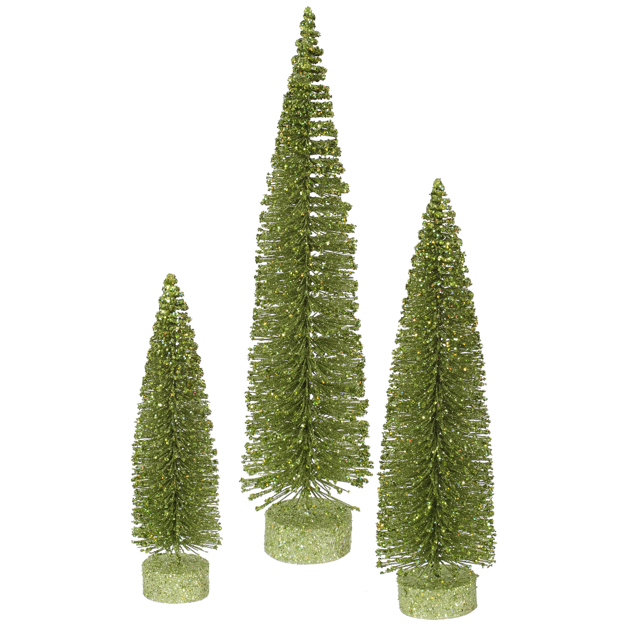 Vickerman 12"/16"/20" Lime Green Glitter Oval Artificial Christmas Tree