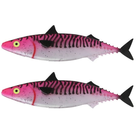2 Pack 29cm/67g Silicone Swimbait Soft Fishing Lures Empty Belly Design Red Realistic Action Ideal Tackle Accessory (2 Pieces)