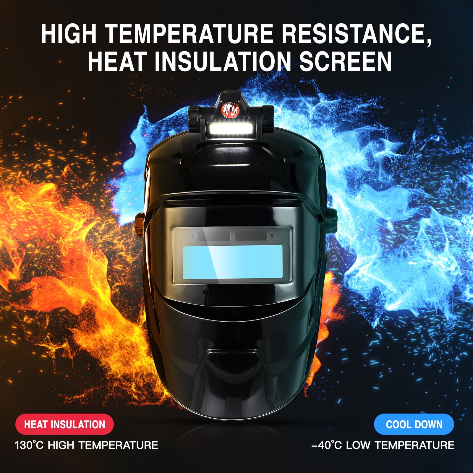 Portable Automatic Darkening Welding with Lens, -Mounted Safety for Professional Welders