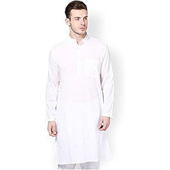 Royal White 100% Madras Cotton Kurta Pyjama Set