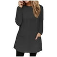 thumbnail image 4 of Lmnyox Oversized Long Pullover for Women Plus Size Long Sleeve Crew Neck Casual Sweatshirts with Pocket, 4 of 5