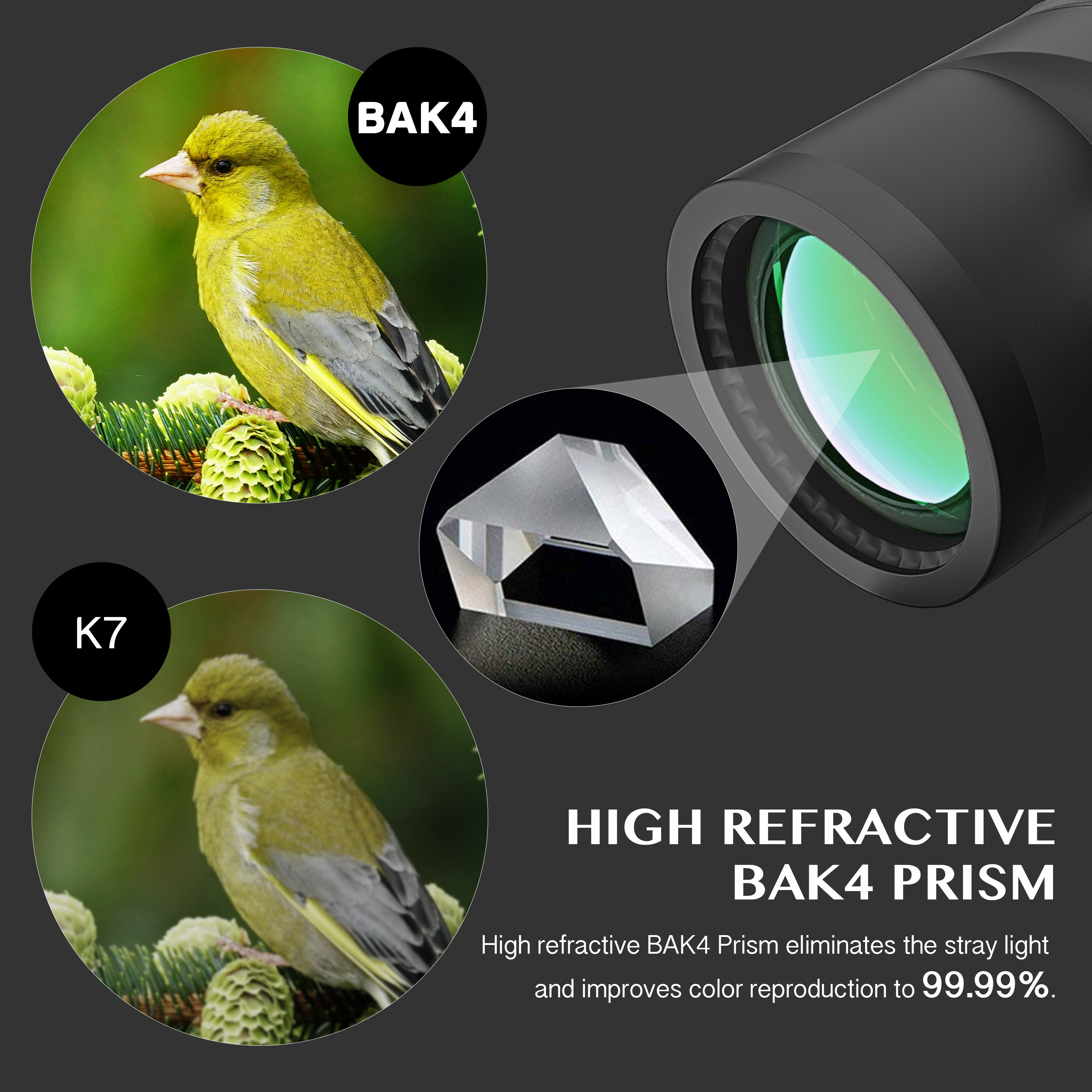 10x50 Binoculars HD High Power Binoculars FMC Lens for Adults Marine Military with Rangefinder Compass BAK4 Prism