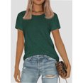thumbnail image 7 of Womens Short Sleeve Basic Shirts Crewneck Tees Loose Fit Fashion Tops Casual Summer Clothes, 7 of 7