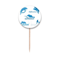 thumbnail image 1 of Blue Ocean Dolphin Biology Toothpick Flags Round Labels Party Decoration, 1 of 3