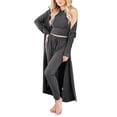 thumbnail image 2 of Loungewear Ensemble Pantalon Cardigan Ensemble Femmes Pyjamas Ensemble Automne Hiver Tenue de Maison Ensemble 3 Pièces Loungewear Ensemble Pantalon Cardigan Ensemble Gris M, 2 of 6