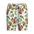 thumbnail image 6 of Daiia Mosaic Forest Squirrel Mens Woven Stretch Pajama Short,Short Pajama Pants-Medium, 6 of 7
