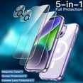 thumbnail image 3 of JETech 5 in 1 Magnetic Case for iPhone 14 Plus 6.7-Inch with 2-Pack Tempered Glass Screen Protector and Camera Lens Protector, Compatible with MagSafe, Shockproof Bumper Phone Cover (Deep Purple), 3 of 7