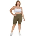 thumbnail image 4 of Women's My Kind of Look Peach Skin Biker Shorts, Olive, L/XL, 4 of 5