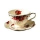 thumbnail image 3 of Taza de Café con Plato Taza Cappuccino Taza Latte Taza de Té Cerámica Romántica con Asa Antideslizante Adecuada para Cumpleaños Restaurantes Hogar, 3 of 9