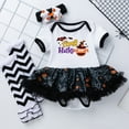 thumbnail image 6 of Baby Halloween Clothes, Short Sleeve Halloween Printed Romper Bodysuit Set Outfits(Size:6-12 Months), 6 of 7