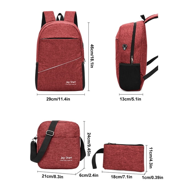 XWSHYW Contenedores de Almacenamiento Mochila de Tres Piezas, Mochila para Computadora para Hombres, Mochila Informal para Estudiantes de Secundaria, Escuela Primaria, Versión Coreana, Bolsa de Viaje