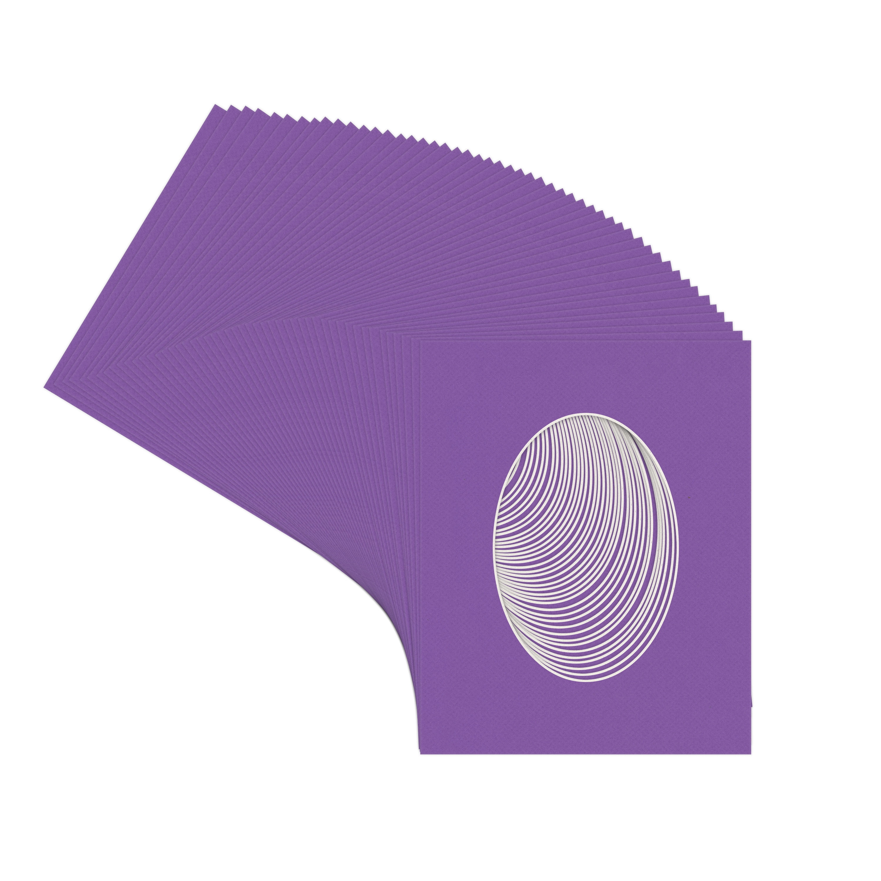 Purple Iris Picture Frame Mat for 18x24 Frames - Oval Opening for 13x19 Photos - 50 Mats