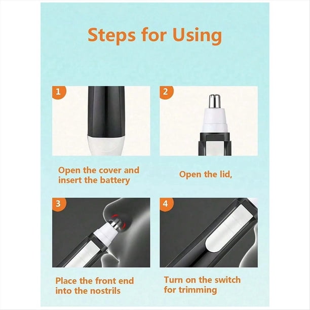 Recortador Eléctrico de Vello Nasal, Recortador Eléctrico de Cejas, Recortador de Vello Nasal, Recortador de Vello Nasal, Tijeras para Vello Nasal