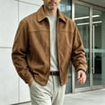 thumbnail image 6 of Men's Relaxed Fit Zip Up Jacket Lapel Collar Smooth Textured Coat with Pockets Fully Lined Casual Spring Fall Outfits Outerwear, 6 of 7