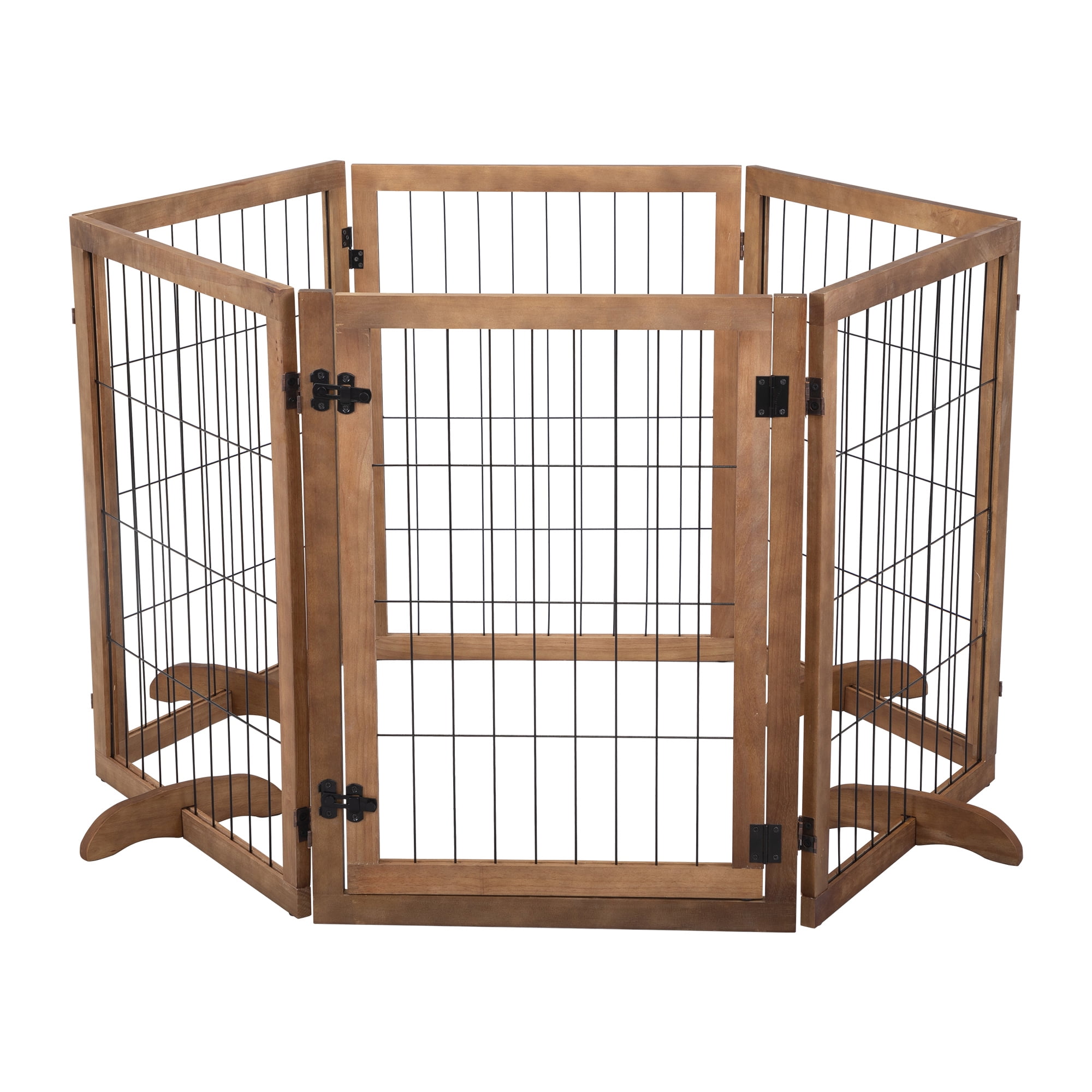 Pefilos 144" Indoor Dog Fence Pet Dog Playpen with 4 Support Feet, Included Extra Wide Tall Dog Gate, White Pefilos 144" Indoor Dog Fence Pet Dog Playpen with 4 Support Feet, Included Extra Wide Tall Dog Gate, White