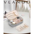 thumbnail image 4 of Vlando Travel Cosmetic Bag Small Make Up Bag Women Portable Cosmetic Bag Organiser Multifunctional Makeup Bag Women Made of Waterproof Leather, lightgrey, Modern, 4 of 16