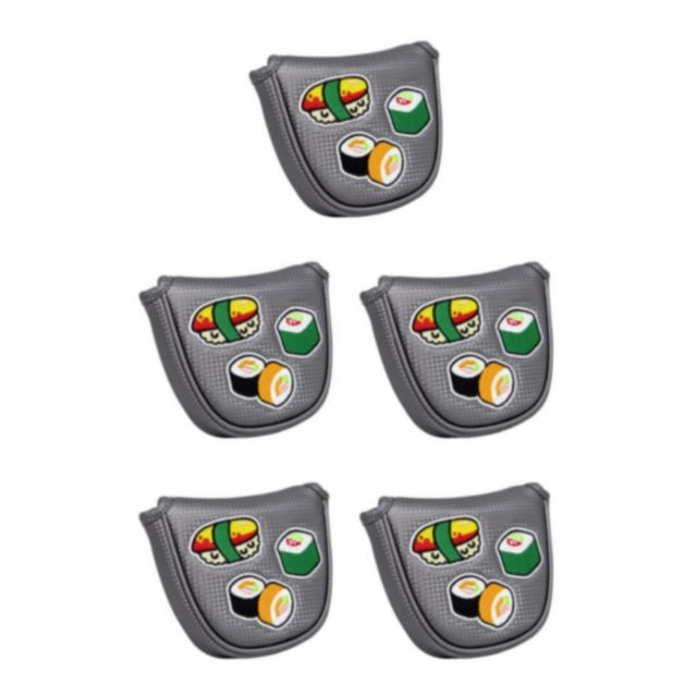 ZheElen Golf Maillet Putter Tête Couverture Club de Golf Couvre-Chef Carré pour les Femmes Hommes Gris Putter Couverture 5Set