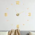 thumbnail image 1 of Uxcell 1-Pack Reloj de Pared 3D DIY, Reloj de Pared Sin Marco de 59" con 4 Números Grandes para el Hogar, Dorado+Dorado, 1 of 1