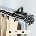 thumbnail image 2 of Goldie 13/16" Double Bay Window curtain rod Adjustable 20"-36", 38"-72" - Black,(ABay-71-2D), 2 of 4