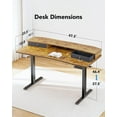 thumbnail image 5 of CHITOOMA 48″ x 24″ Electric Standing Desk with 2 Drawers, C-Clamp Mount Compatible, Height Adjustable Computer Desk, Home Office Stand Up Desk with 4 Preset Heights & 2 Hooks, Vintage Brown, 5 of 6