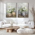 thumbnail image 7 of 2Pcs Farmhouse Daisy Wall Art Framed Country Daisy Canvas Prints Vintage Farmhouse Flowers Pictures for Bathroom Bedroom Living Room Home Decor, 7 of 7