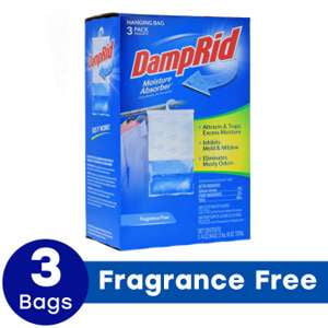 DampRid Hanging Moisture Absorber Mold Inhibitor Fragrance Free, 3 Count
