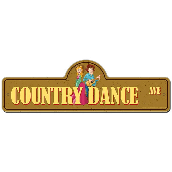 Country Dance Street Sign | Indoor/Outdoor | Funny Home Decor for Garages, Living Rooms, Bedroom, Offices | SignMission personalized gift