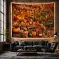 thumbnail image 6 of Harvest Porch with Pumpkins, Apples and Wheat, Cozy Illustration for Fall Lovers, Seasonal Decor, Thanksgiving Hostess Gift, Tapestry Wall Hanging for Kitchen and Dining Room, 6 of 7