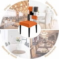 thumbnail image 5 of Orange Black Dining Chair Cover Set of 4,Grey White Patchwork Abstract Geometric Stretch Chair Protectors Slipcover,Spandex Kitchen Chair Seat Back Cushion Slip Cover for Dining Room,Party,Ceremony, 5 of 6