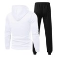 thumbnail image 5 of Men's Winter 2-Piece Set, Solid Color Long Sleeve Hooded Drawstring Sweatshirt and Sweatpants, Casual Lounge Wear For Cold Weather Comfort,White,L, 5 of 5
