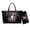 Black and Multicolor - Deer Skull American Flag, variant on Women's Large Handbag and Wallet Set Skull Print Tote Handbag with Wristlet Wallet PU Leather Shoulder Satchel Purse for Ladies, Purple