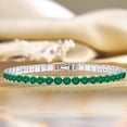 thumbnail image 2 of JeenMata 11 TCW Corte Redondo Mayo - Esmeralda - Pulsera de tenis con piedra natal para mujer en diseño de eternidad - Chapado en oro blanco, Mujer, Adulto, 2 of 6