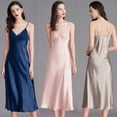 thumbnail image 2 of Pijama de tirantes de talla grande para mujer, camisón de seda helada de verano para mujer, ropa sexy larga para el hogar, 2 of 6