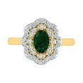 thumbnail image 3 of 1.05 Carat Oval Shape Emerald and Round Diamond Engagement Ring in 10K Yellow Gold (Ring Size 8.25), 3 of 6