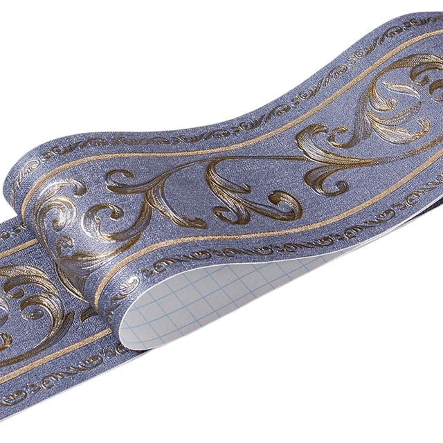 Kearding Pegatina para la cintura, patrón de borde autoadhesivo, pegatinas de pared DIY, papel tapiz decorativo para dormitorio, fondo de cocina y baño Decoración del hogar Azul