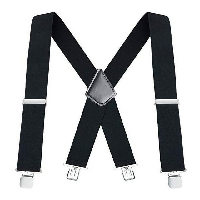 Dosaele LNKOO Bretelles pour Hommes Dos en X 2 Larges Bretelles Ajustables pour Hommes avec Pince Robuste pour le Travail