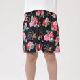 thumbnail image 4 of CPNG Children's Boys Summer Casual Shorts Chinese Flower Graphic Printed Shorts Elastic High Waist Loose Fit Shorts(Black,5-6 Years), 4 of 7